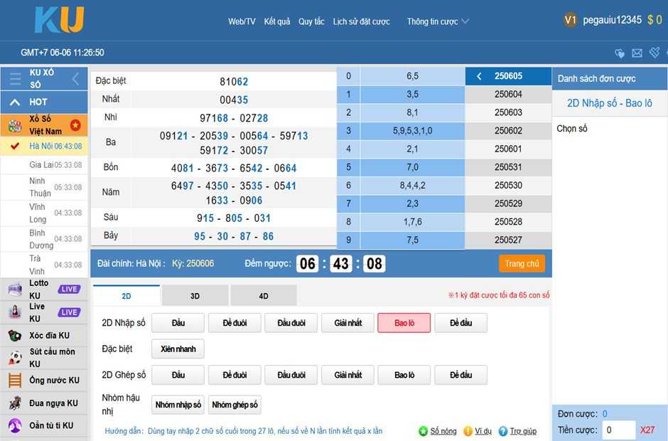 Sảnh xổ số của Kubet chinh phục đông thành viên
