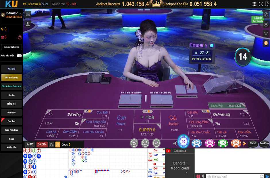 Bộ môn baccarat được Kubet triển khai ấn tượng