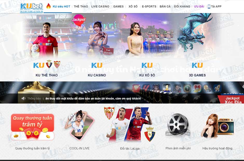 Sảnh game kubet88 đa dạng cùng tỉ lệ trả thưởng hấp dẫn